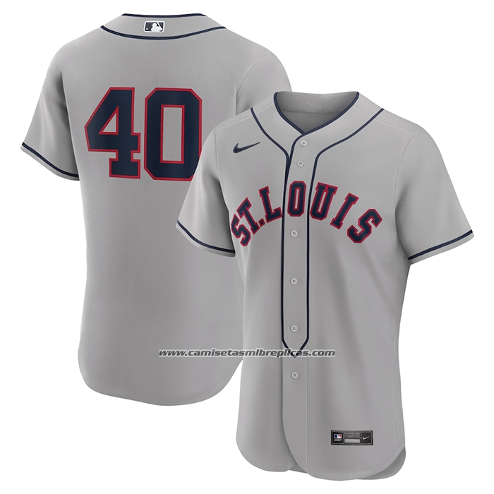 Camiseta Beisbol Hombre St. Louis Cardinals Willson Contreras 2024 Rickwood Classic Autentico Gris